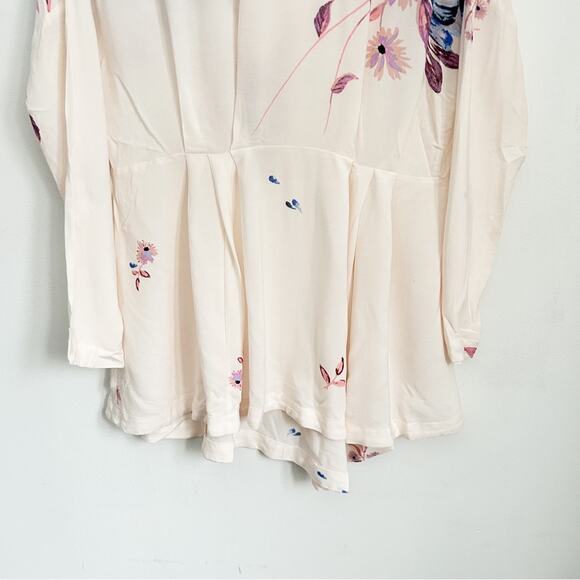 Free People Gemma Floral Tunic Cream Size XS - Picture 7 of 10